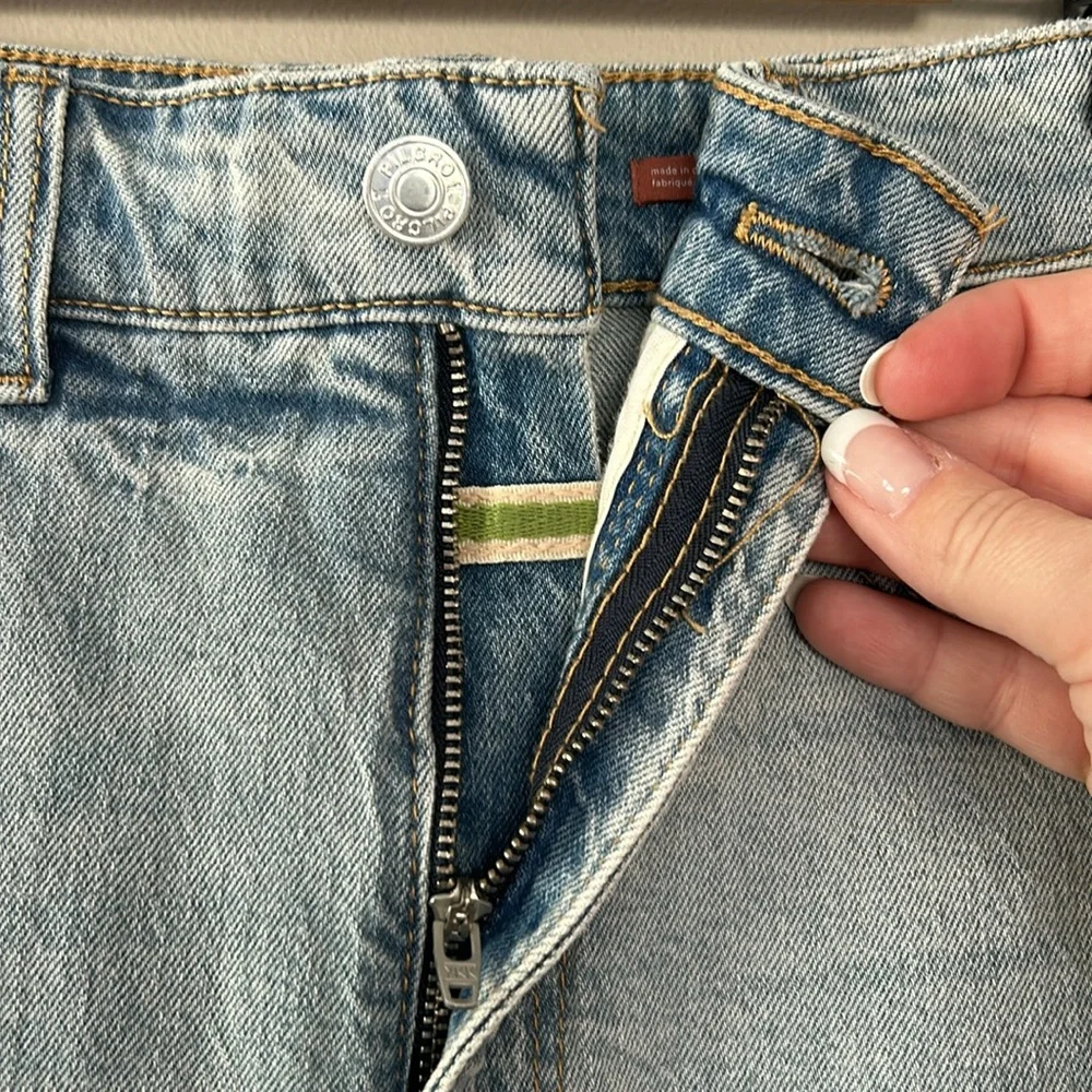 Anthropologie Pilcro Ultra HR Patchwork‎ Light Denim Bermuda Shorts 29 Retro